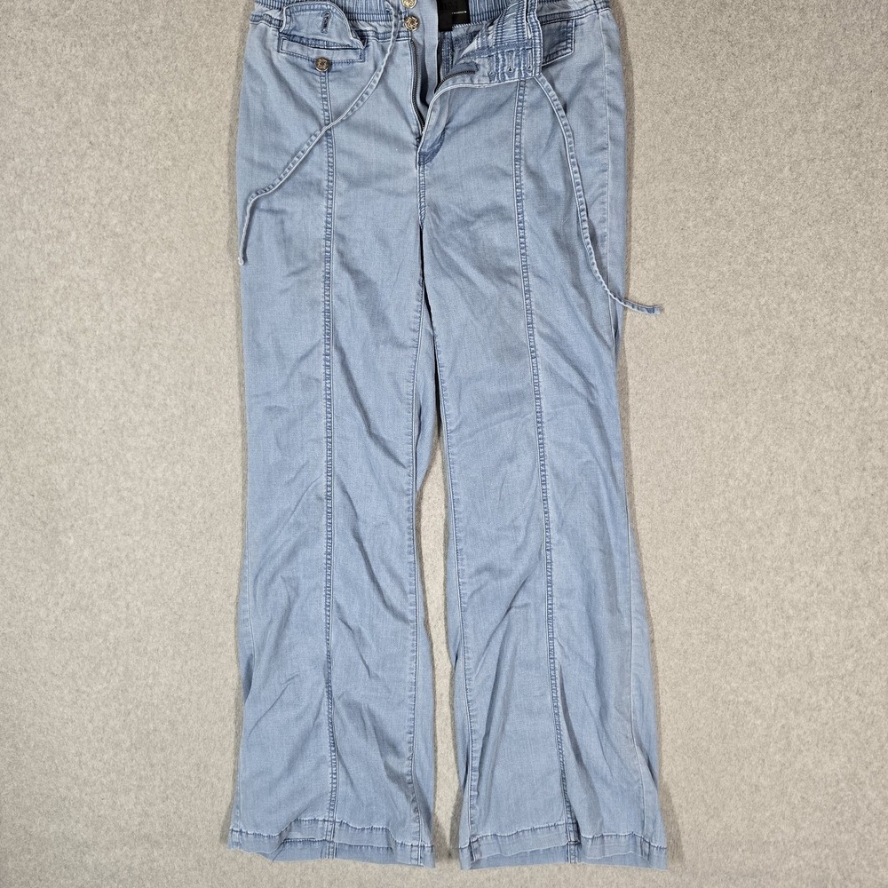 White House Black Market Women Pants 6 Blue Wide-Leg Extra High Rise